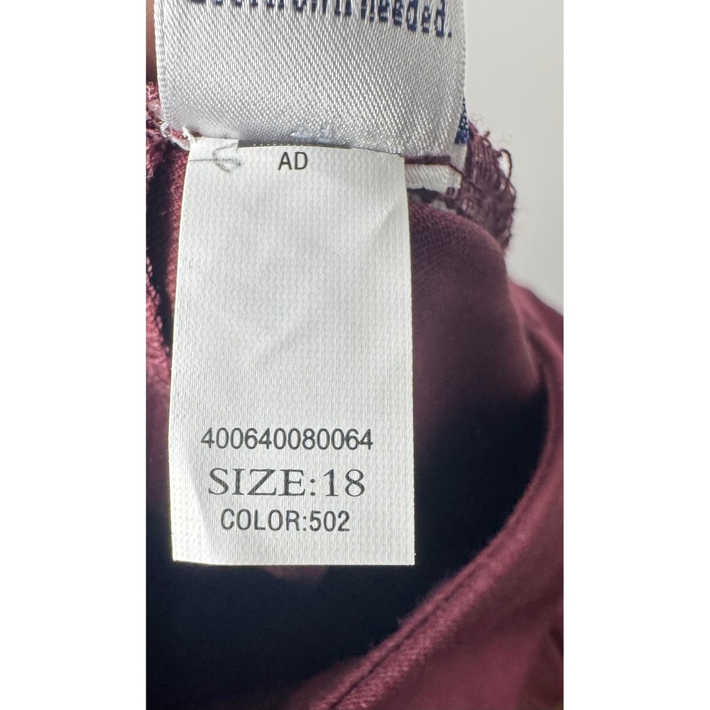 Croft & Barrow Ankle Pants Womens 18 Maroon Solid Stretch Pull On Mid Rise - Picture 7 of 7